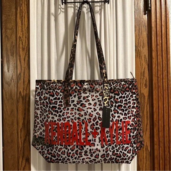 Kendall Kylie Bags Kendall Kylie Clear Leopard Vinyl Tote